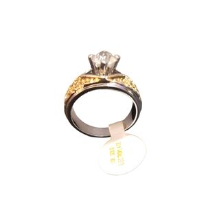 Size 8 Bridal Engagement Ring, Round Clear Style 3285 18k Gold Electroplated